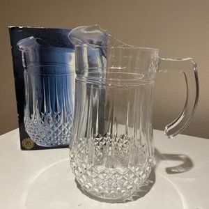 Cristal D'Arques Longchamp 24% Lead Crystal Pitcher 48 oz France H 9½" by Durand